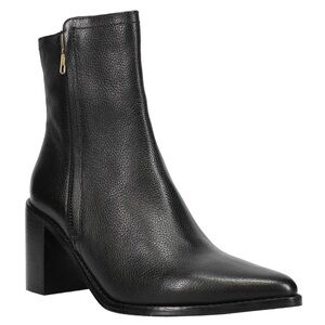 Seychelles Desirable Black Leather Pull-On Ankle Boots Block Heel Size 8.5